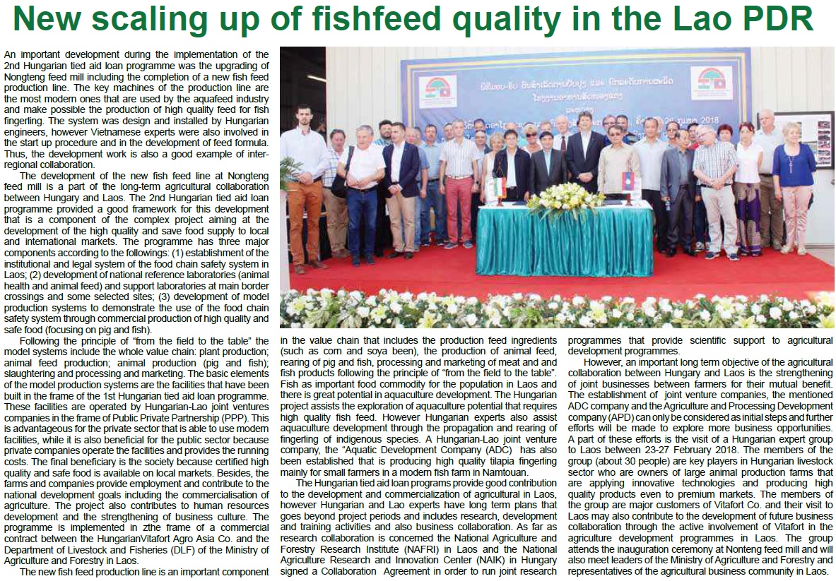 New scaling up of fishfeed quality in the Lao PDR